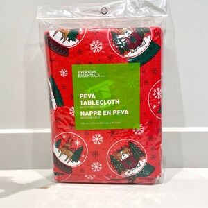 🟠5/$25 NEW Everyday Essentials Christmas Peva Water-Resistant Tablecloth